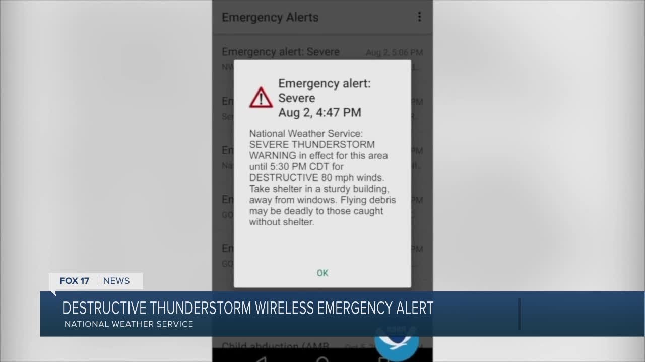 Destructive Thunderstorm Alert