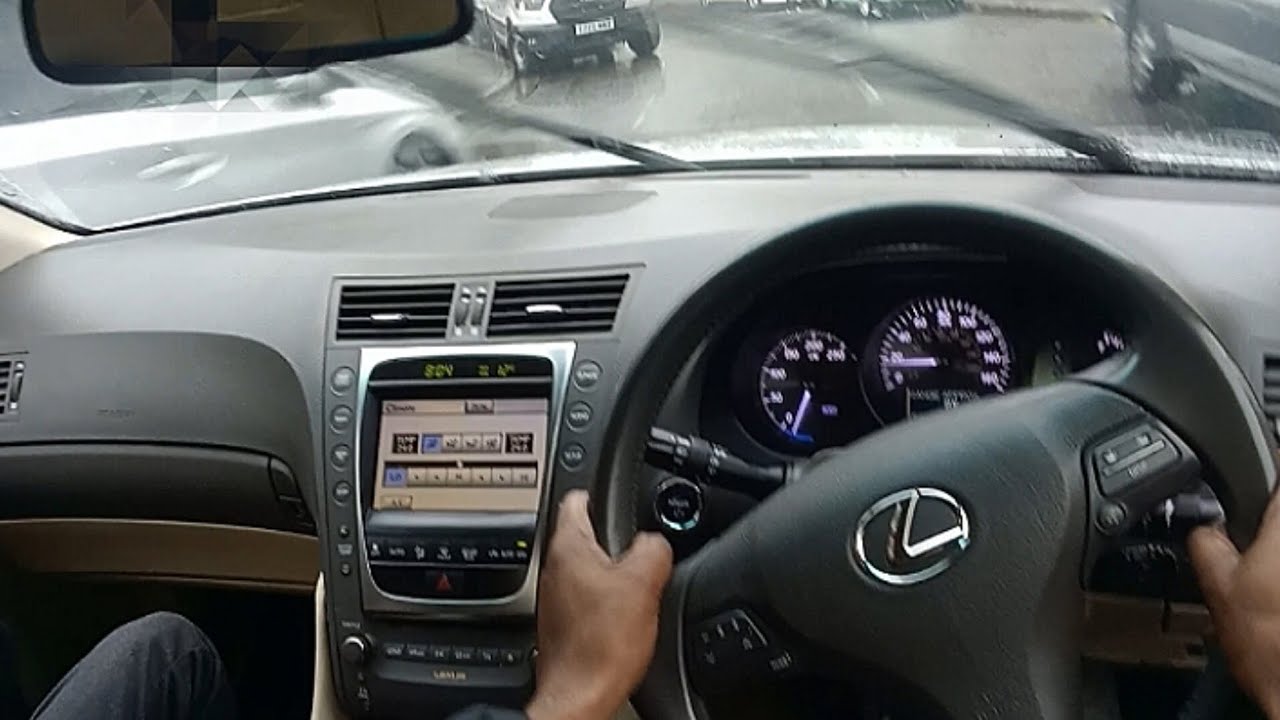 LEXUS GS450H CUTTING UP IN THE RAIN POV