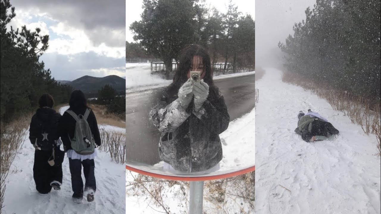 (vlog) 🌨️ 눈이 펑펑 왔던 제주도 🏝️ ⋆ 2박3일 여행 브이로그 ⋆ 작년에 친구 커플이랑 다녀옴
