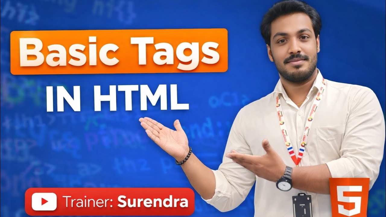 Basic HTML Tags Explained Clearly | HTML Tutorial for Beginners | Surendra