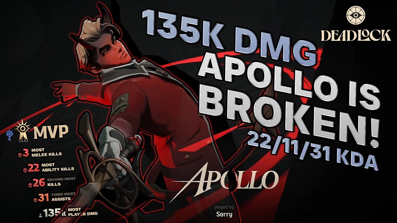 APOLLO GOES NUCLEAR! 26-11-31 KDA | 135K DAMAGE | Deadlock Full Game Highlights