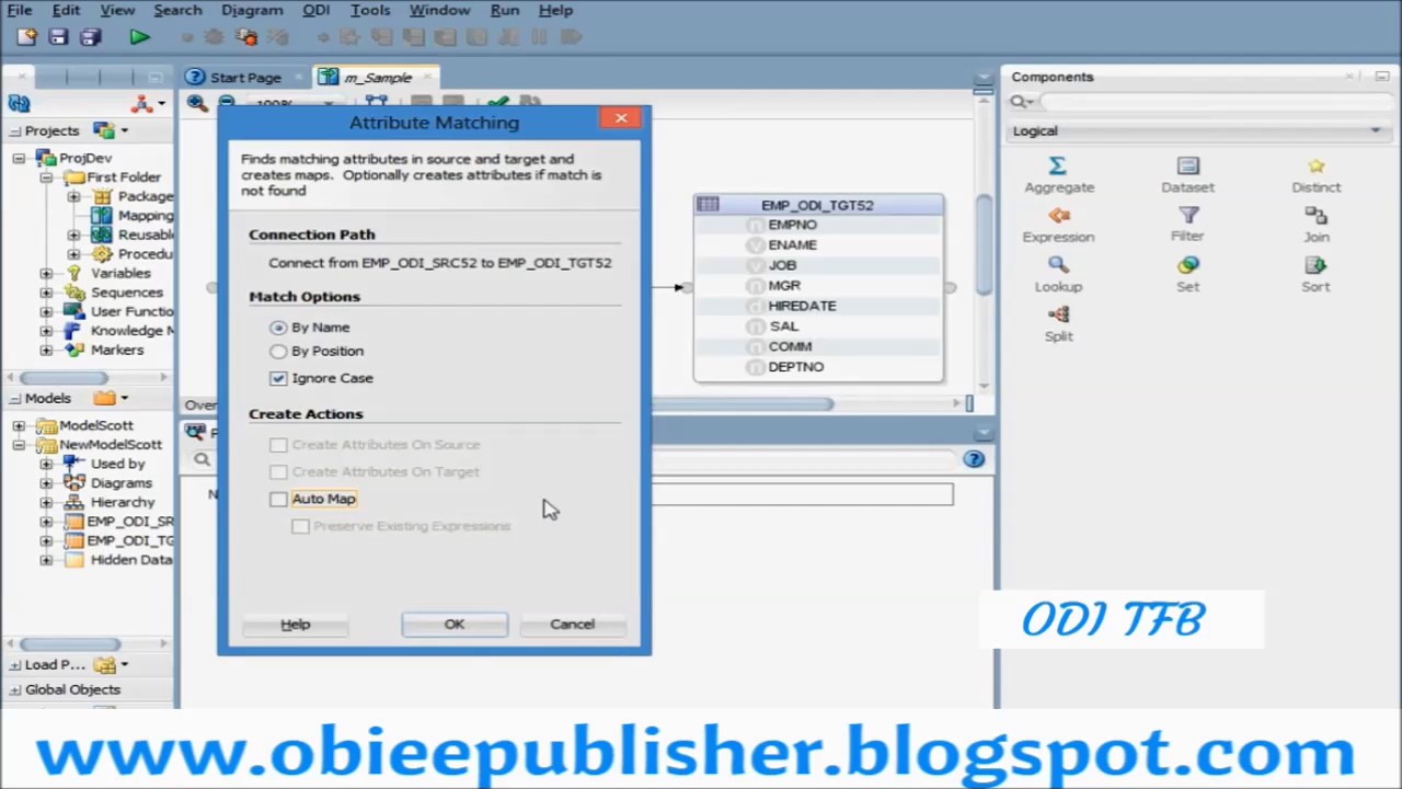 Create first mapping in Oracle Data Integrator ODI