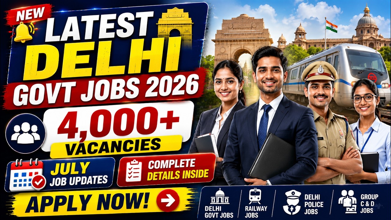 Latest Delhi Govt Jobs 2026 | 4,000+ Vacancies | July Recruitment Updates