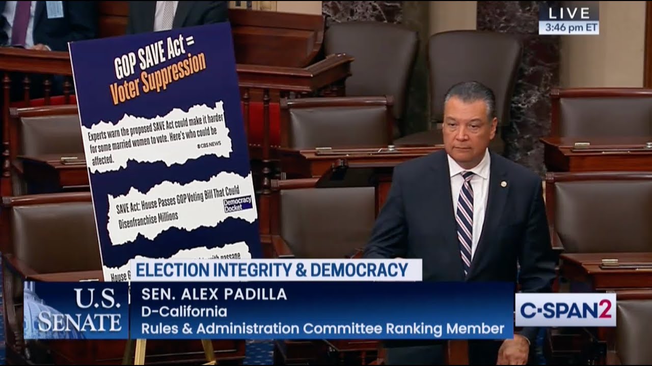 Padilla Fights to Protect our Elections from Trump and Republicans' SAVE Act