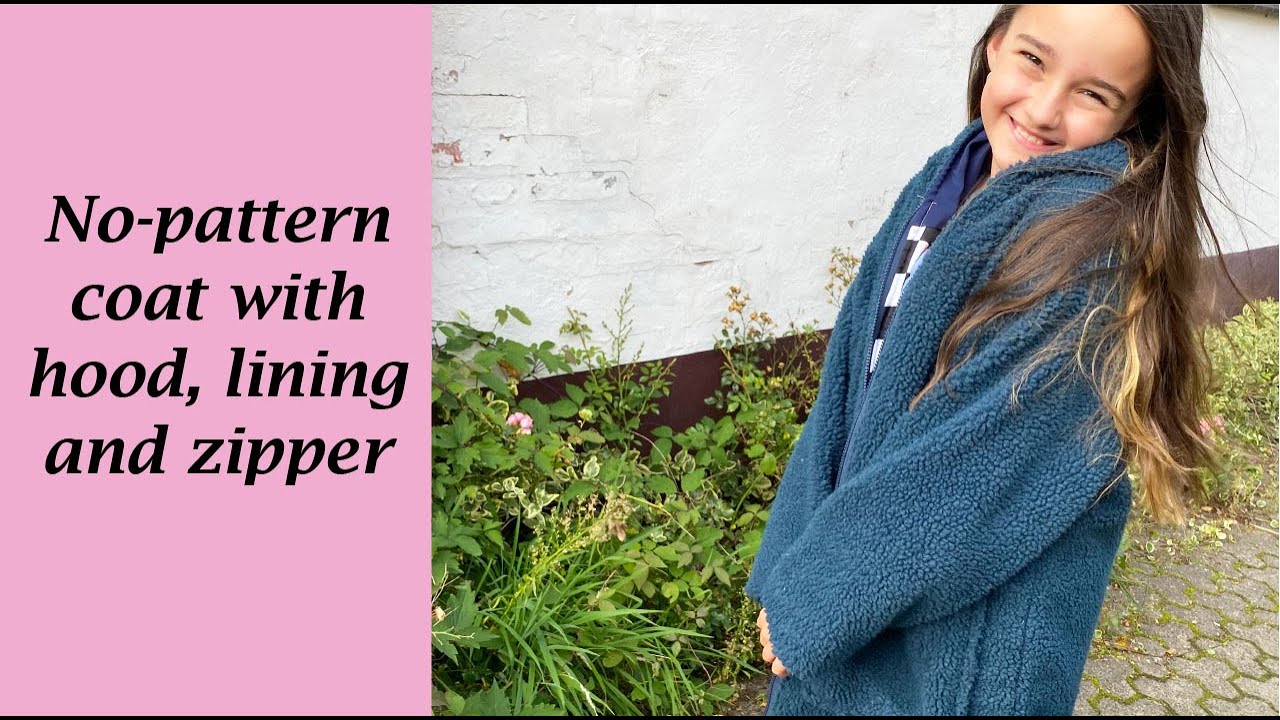 No-pattern hooded coat