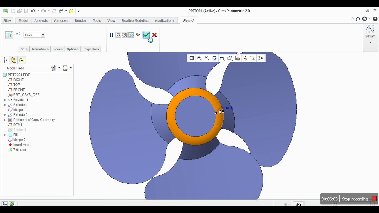 How to Model FAN Blade Using Surface Command on Creo Parametric