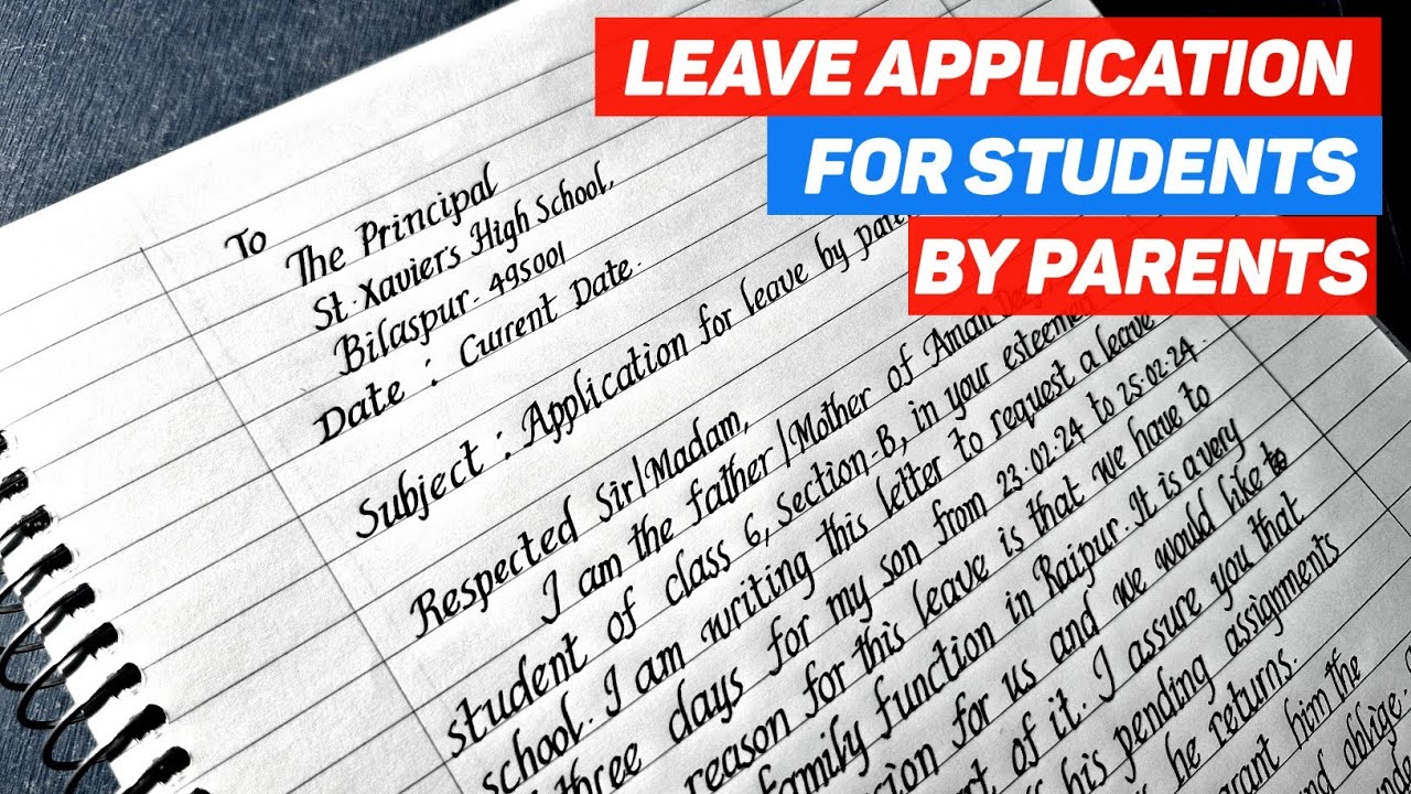 Leave Application For Students By Parents
