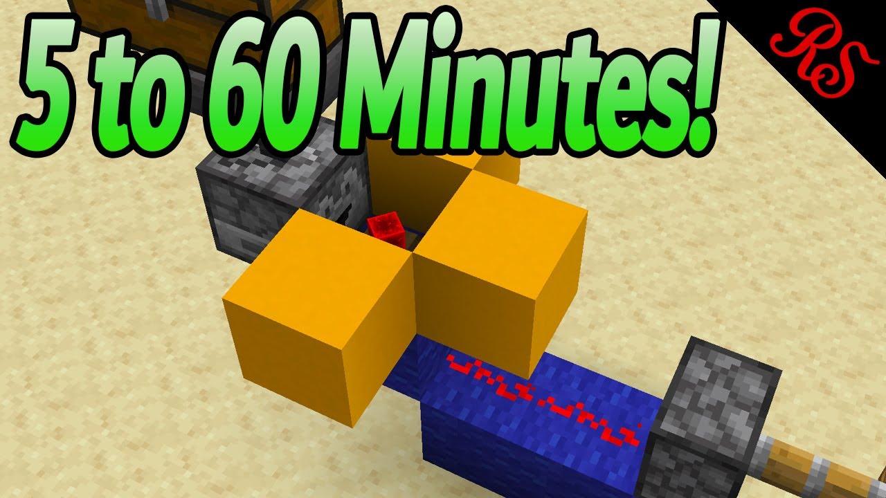 Редстоун-часы на 5-60 минут - Minecraft