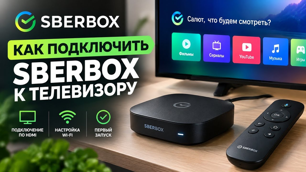 Как Подключить Сбербокс от Sber к Телевизору - Настройка ТВ Приставки