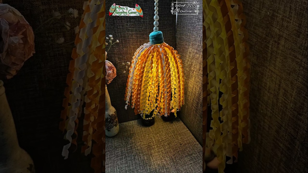 DIY Plastic Straw Lamp &ndash; Easy, Colorful & Eco-Friendly!&nbsp; 💡♻️#shorts #shortsviral #diy #craft