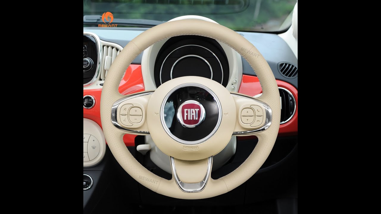 MEWANT---for Fiat 500 2015-2021 / 500C 2016-2021 DIY Car Steering Wheel Cover Installation