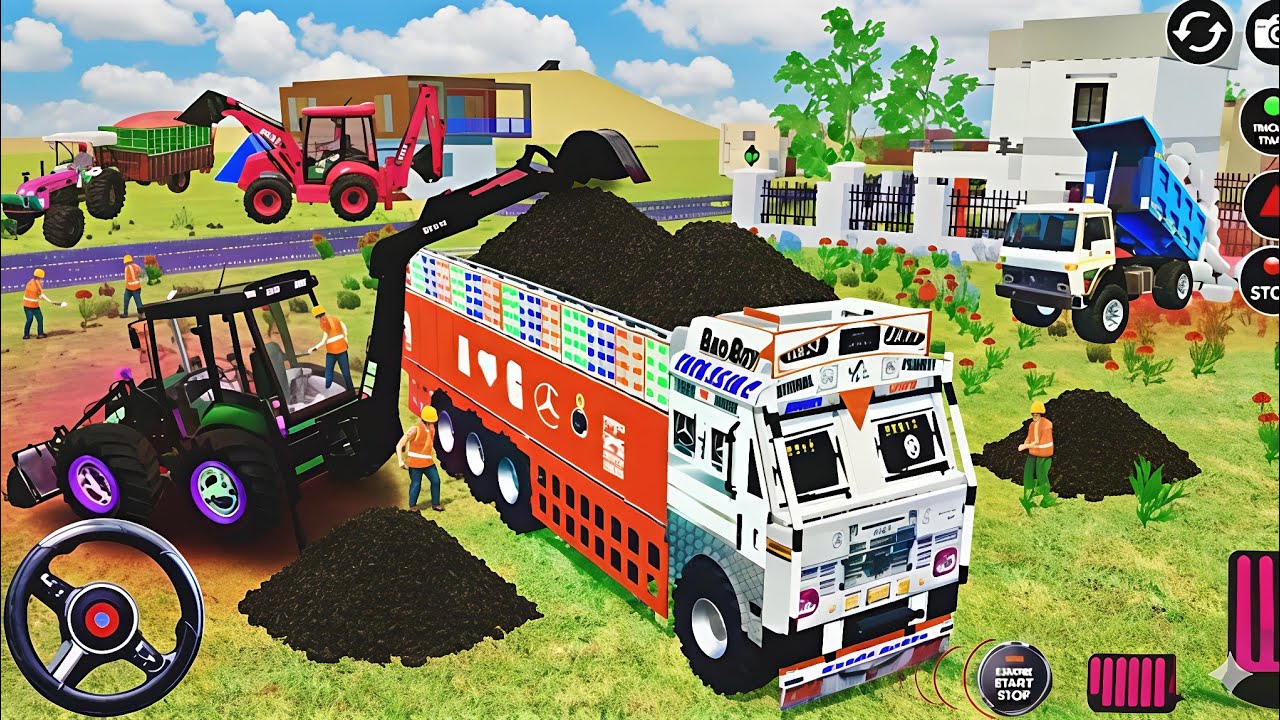 🔴Drive JCB and Uploading 🪨🏗Stone From Dumper🌋 Truck in Game #truck​ #jcb​ #tractor​ #dumper​ #games​