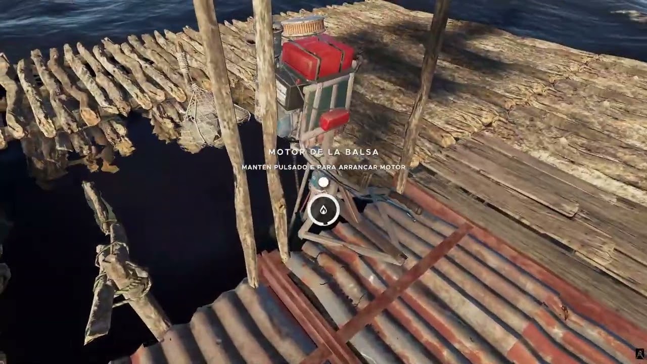 Stranded Deep Día/Day 12 - Probamos el motor en la balsa./We tested the engine on the raft.