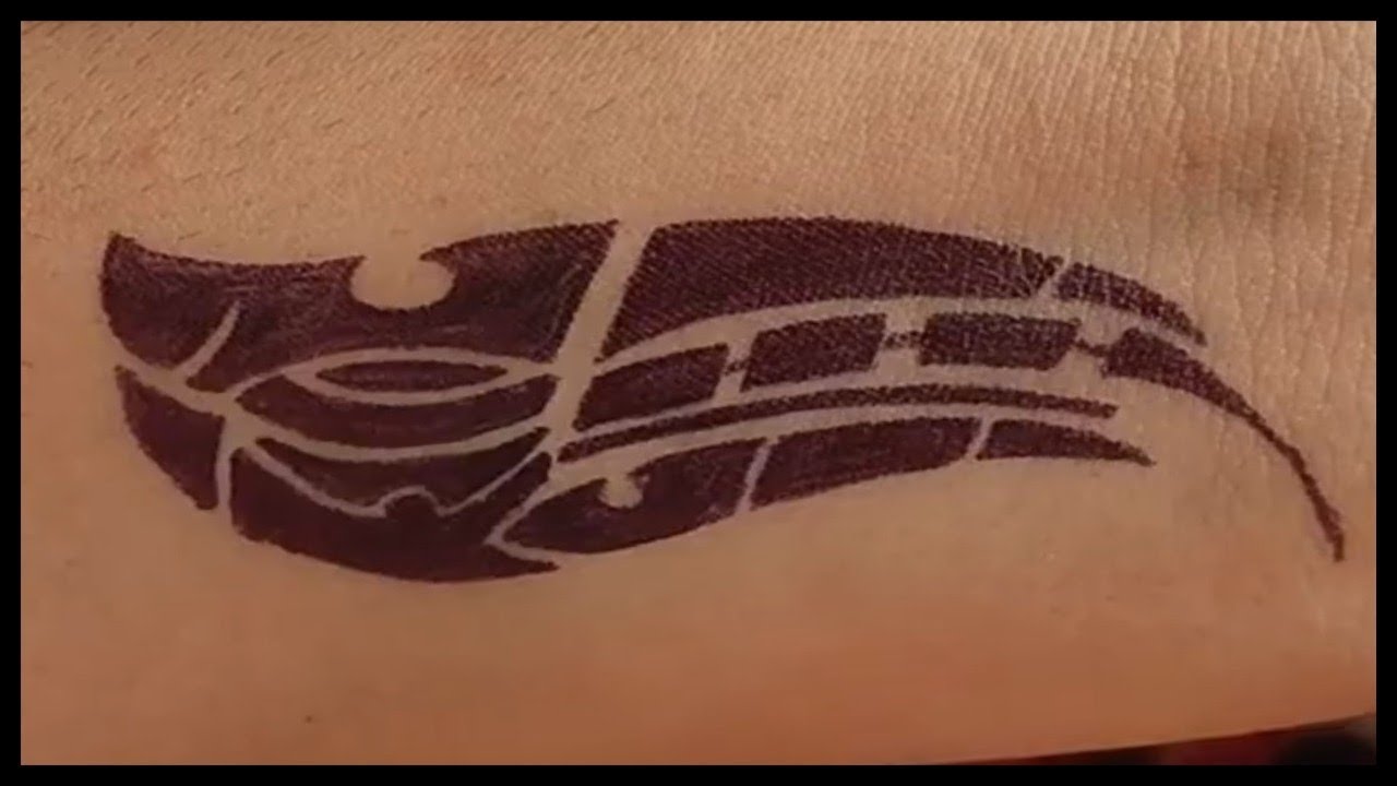 Leaf Tattoo || Temporary Leaf Tattoo || Making tribal Leaf tattoo on hand with pen || #LeafTattoo