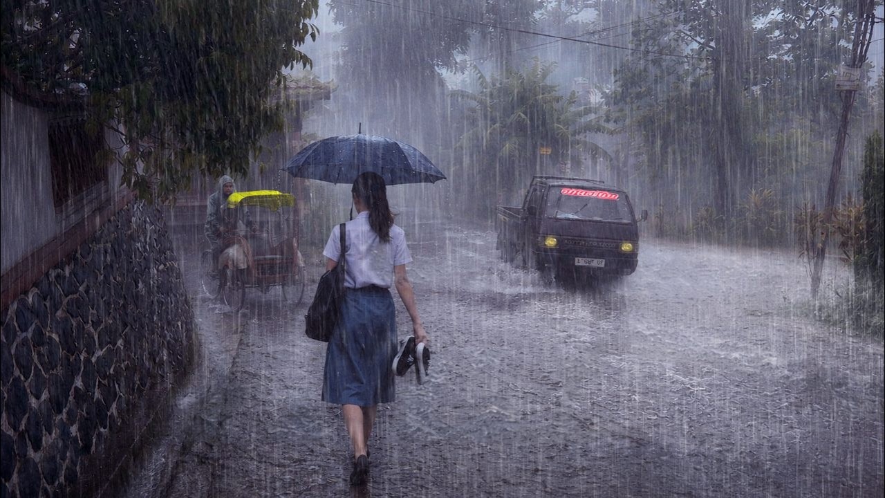 SCARY 🌧️ Extreme Mountain Rainstorm & Strong Winds | Crossing Flooded Roads to Overcome Insomnia