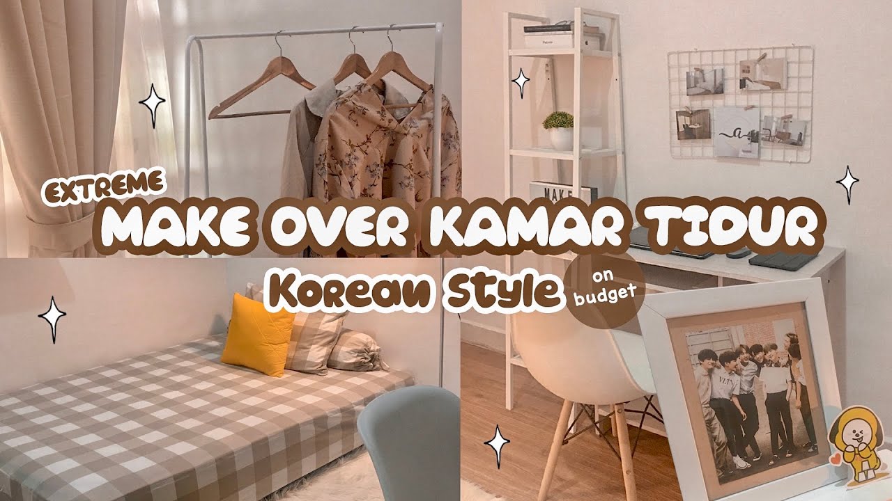 EXTREME MAKE OVER KAMAR TIDUR 3X3,5 🛌 | On Budget Korean Style | Re-doing The Room : My Own Room