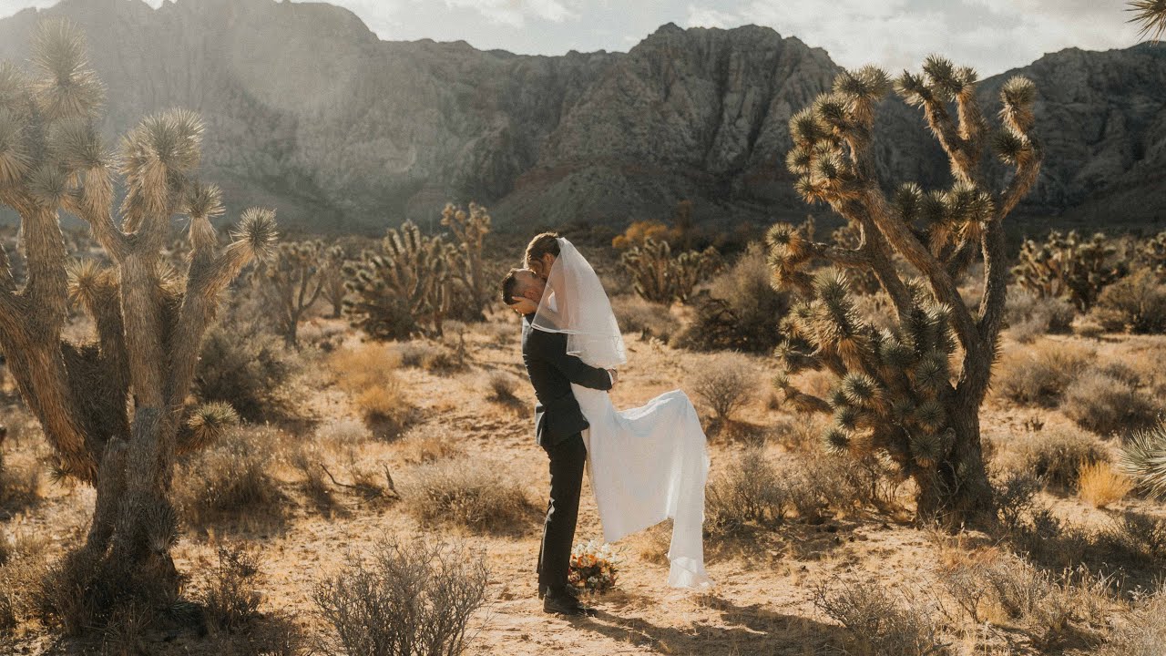 Desert Elopement in Las Vegas with Classic City Vibes and Bright Neon Lights!