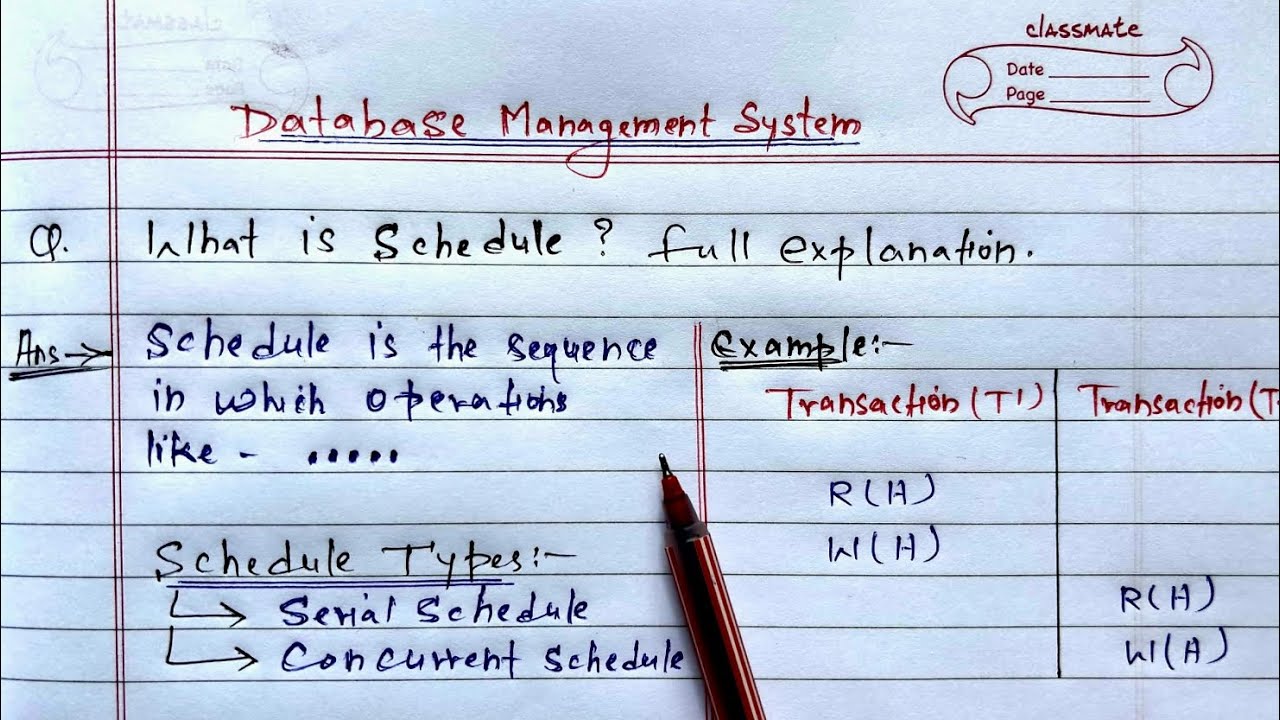 DBMS Schedule(Serial & Concurrent) | Learn Coding