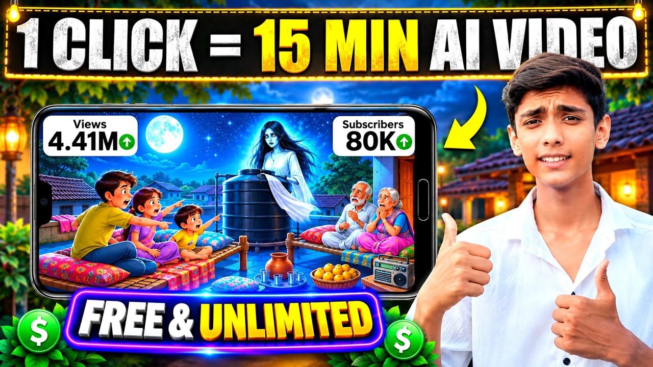 Long AI Video Kaise Banaye (15 Min) Using Just 1 Click🔥|| Ai se video kaise banaye | Ai Automation