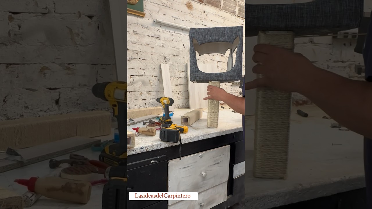 &ldquo;Haciendo un rascador para gatos - parte 3.&rdquo; #amazingwoodworking #carpinteria #diy