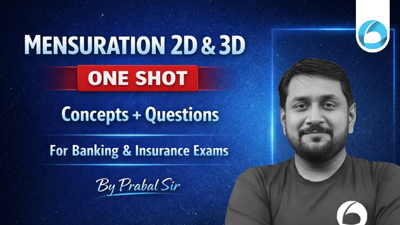 Bank Exams Mensuration One Shot 2026 | 2D & 3D Concepts + Questions | Mensuration for Banking Exams
