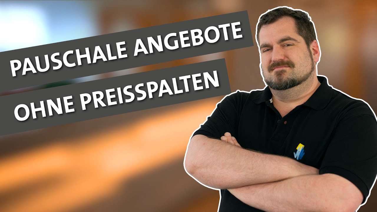 Tipps & Tricks E80: Pauschale Angebote ohne Preisspalten