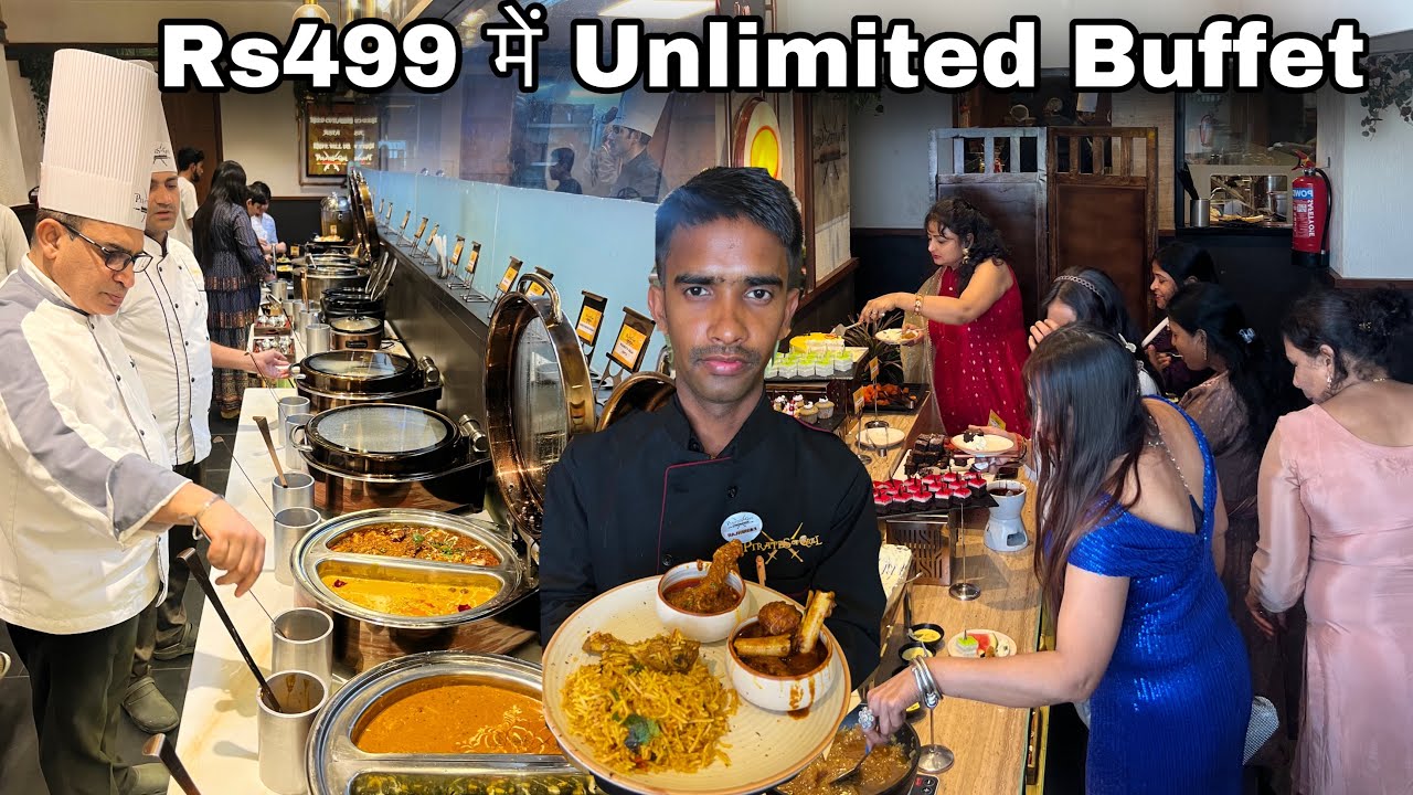 पहली बार सिर्फ Rs499 में Unlimited Buffet||Mutton,Chicken,Fish,Prawn सब Unlimited||Pirates of Grill