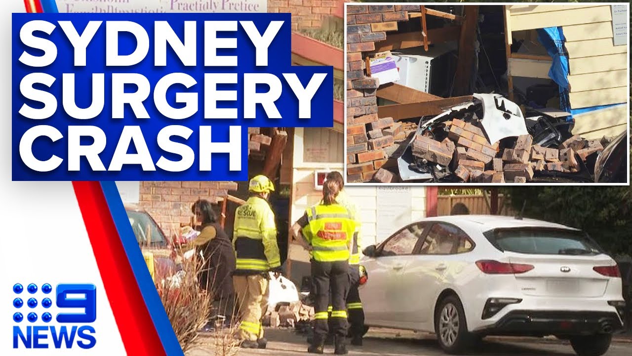 Elderly driver crashes into front of Sydney GP surgery | 9 News Australia
