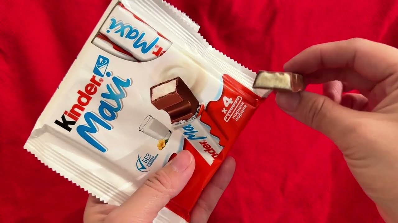 Kinder Maxi ASMR – So Creamy and Satisfying! 🍫 / Kinder Maxi ASMR – Нежный и залипательный шоколад 🍫