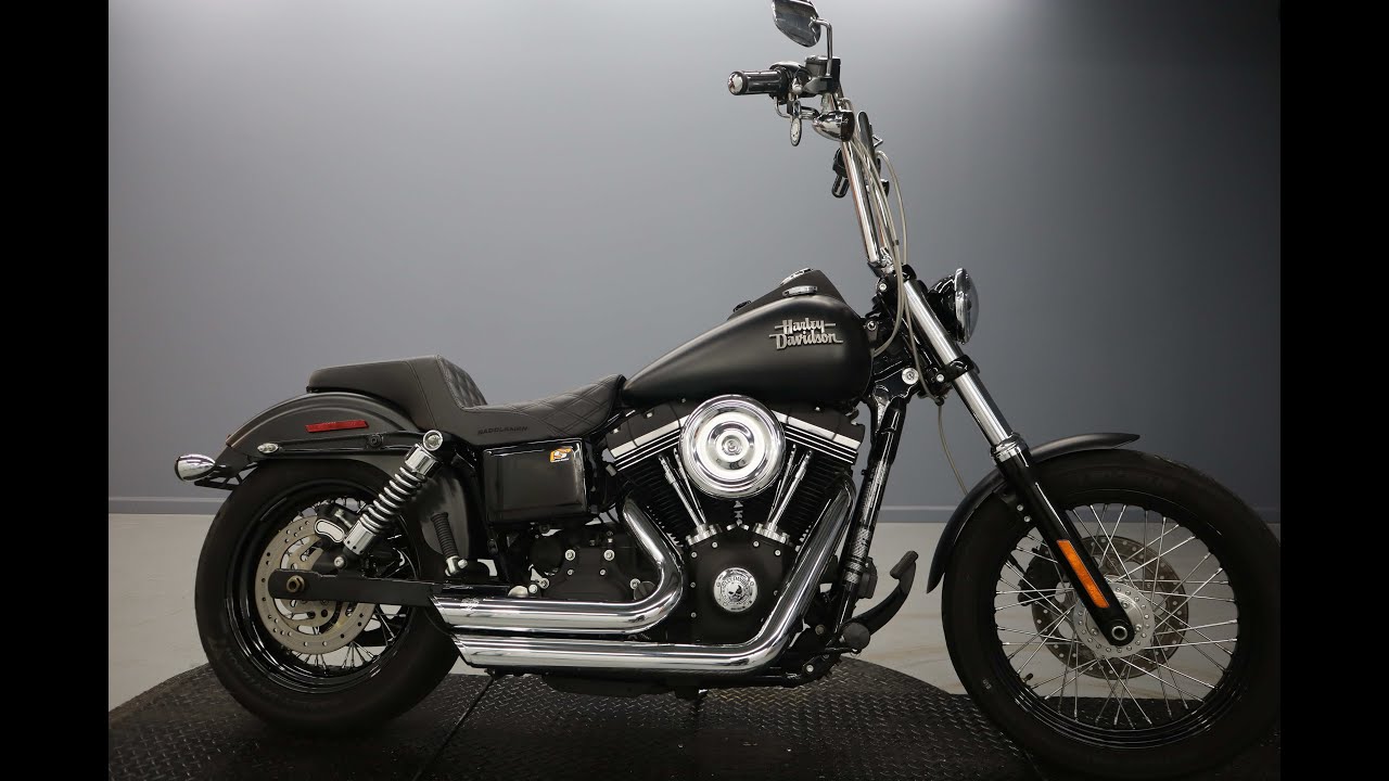 Used 2016 Harley-Davidson Dyna Street Bob FXDB In Denim Black Featuring Stage 1 Upgrades For Sale