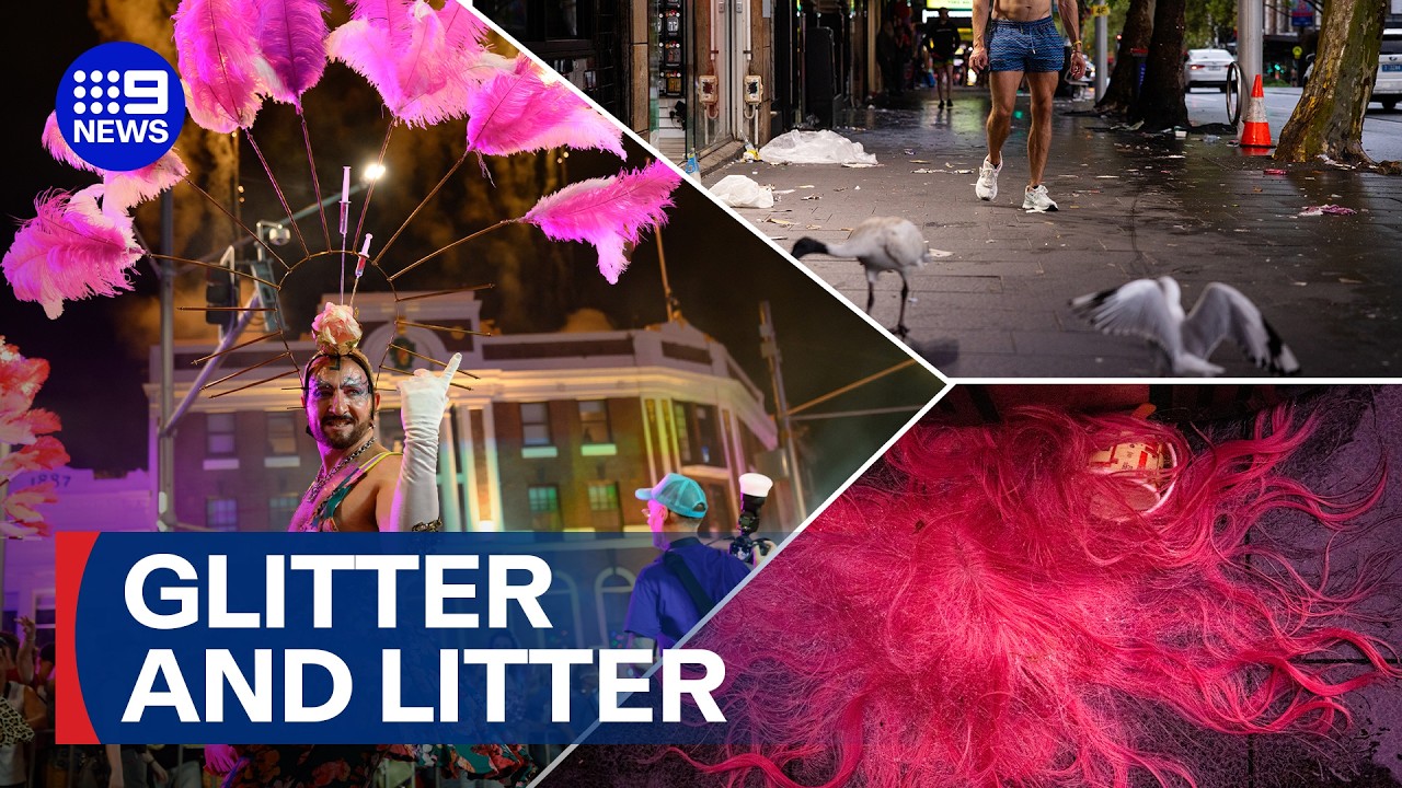 Clean-up begins after 250,000 people turn out for Sydney Mardi Gras parade | 9 News Australia