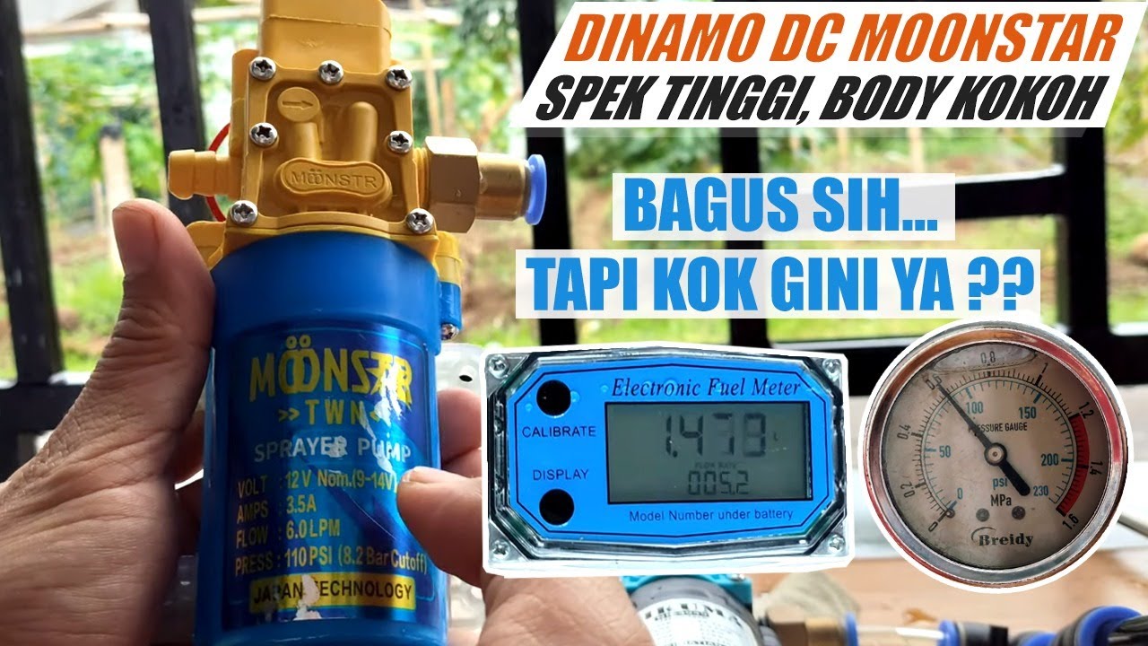 Review Pompa DC 12V  Monstar 6 LPM Dinamo Sprayer Pump 110 Psi untuk tangki gendong Monster