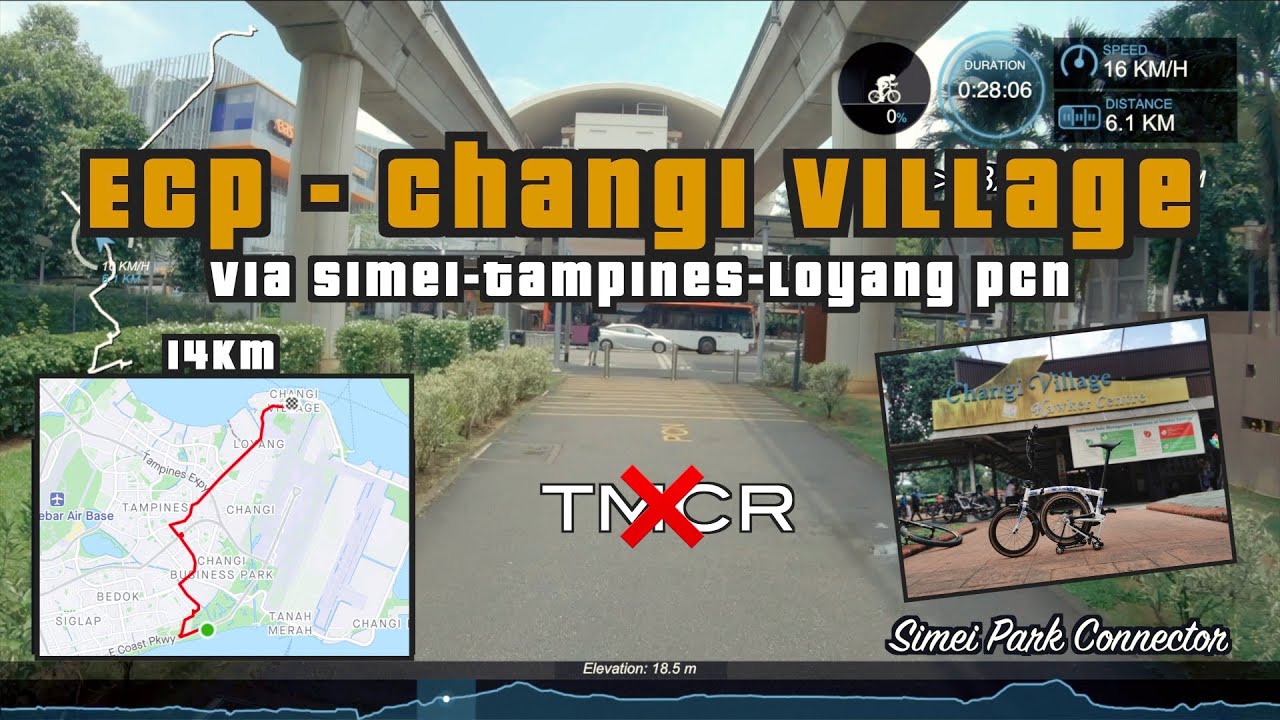 14KM East Coast Park to Changi Village via Simei - Tampines - Loyang PCN | Cycling Singapore
