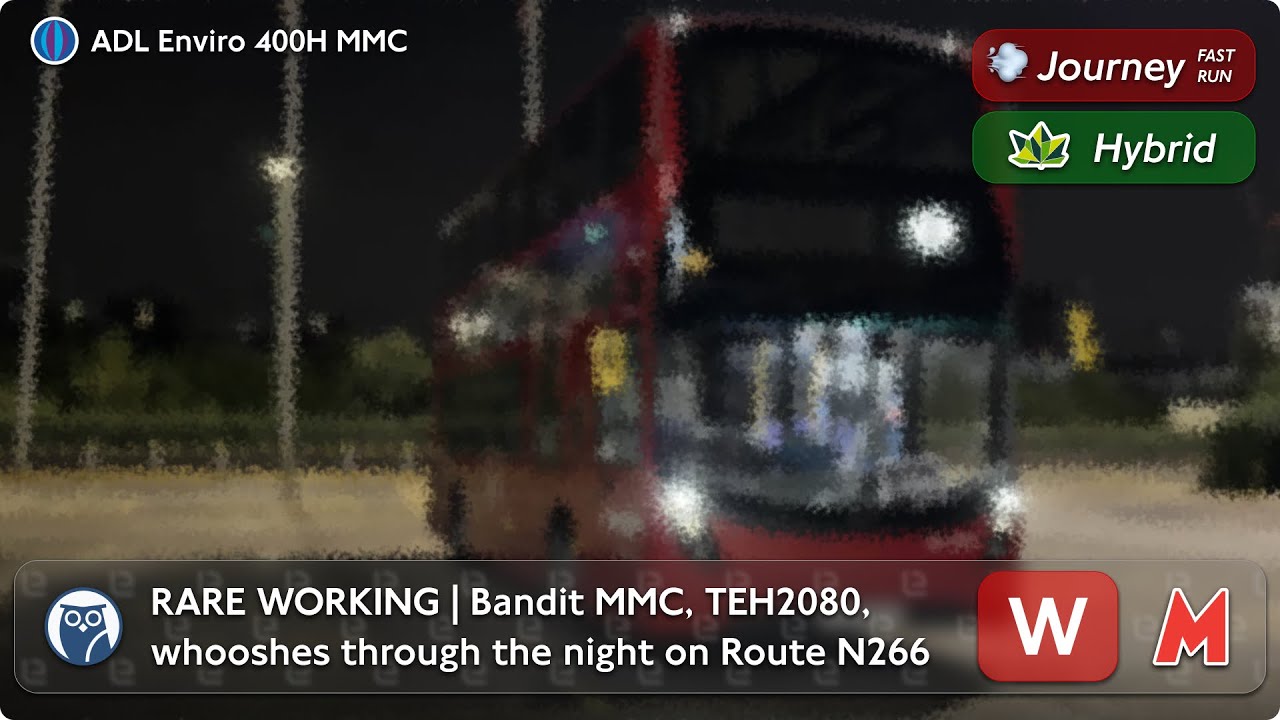 BANDIT Night Bus! | Cricklewood MMC TEH2080 speeds & whooshes through the night on Route N266