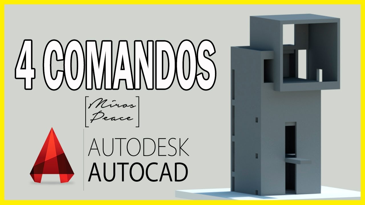 Como MODELAR una CASA en AUTOCAD 3D 😎  4 Comandos [De 3D]