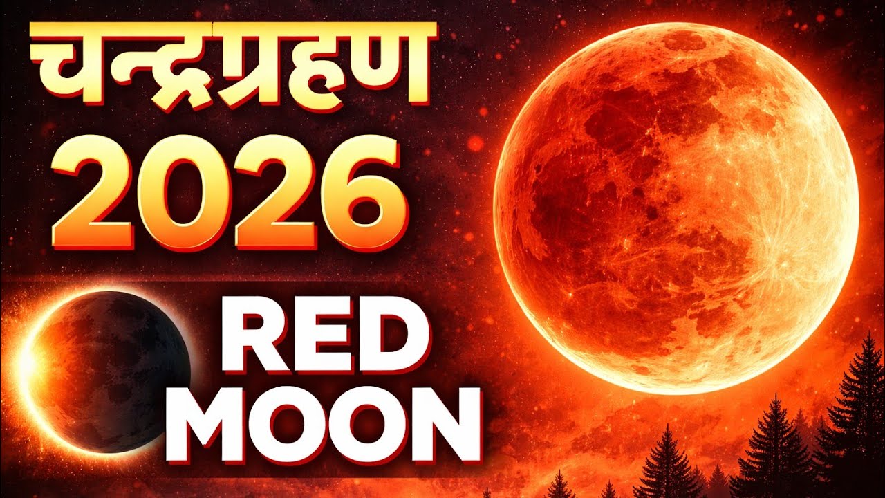 चंद्रग्रहण के दिन दिखाई दिया 