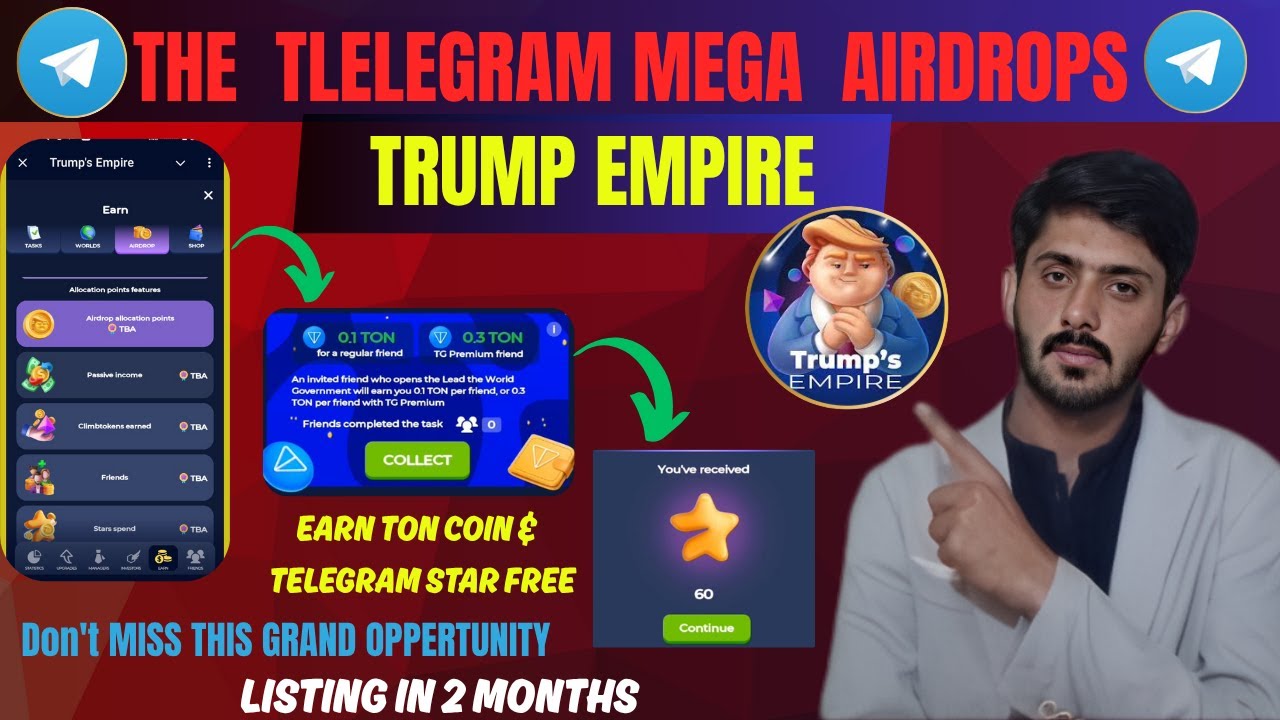 Trump Empire The Telelgram Biggest Airdrop | Trump Empire Listing Updates | Earn Ton & TG stars Free