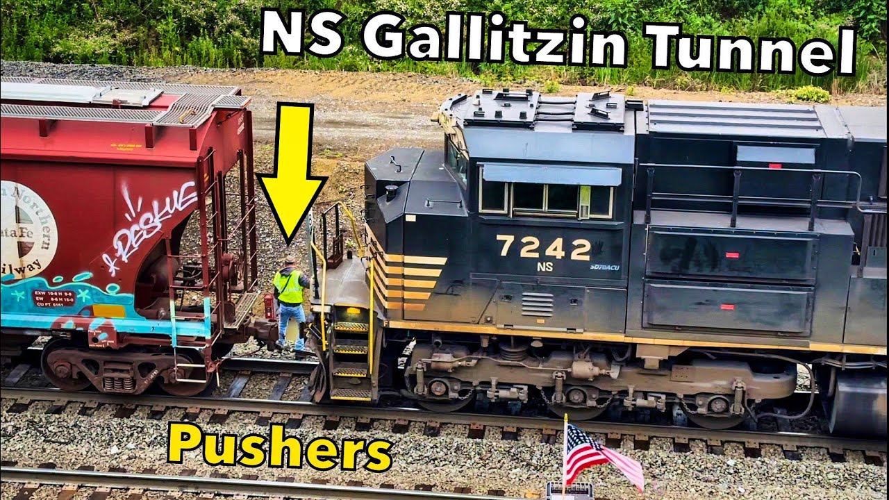 NS SD70ACU Manned Helpers Uncouple at Gallitzin Tunnel!
