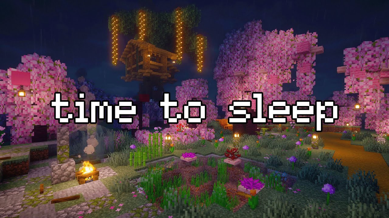 rest now, everything's okay... (minecraft music & rain, fire)