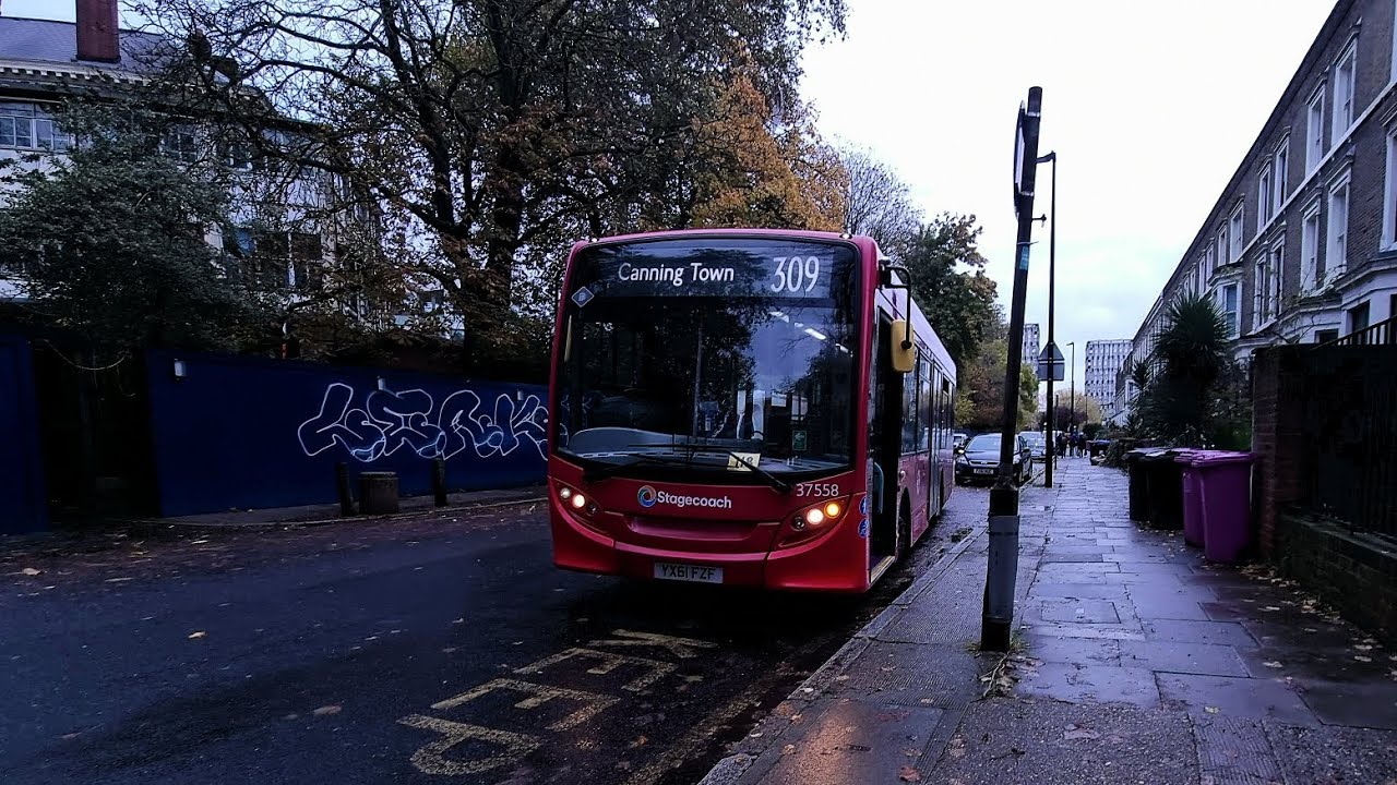 **BUS REVERSE** Route 309 FRV | Canning Town - Bethnal Green, Bonner Road | SLN 37558 YX61FZF