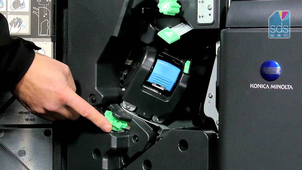 Re-loading The Standard Stapler Konica Minolta Printer Bizhub
