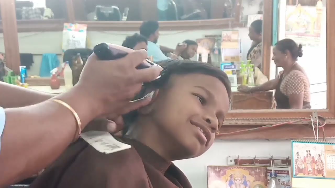 school student deppa cutting||asrm school boy hairstyle💇 best indian barber||srk telugubarber