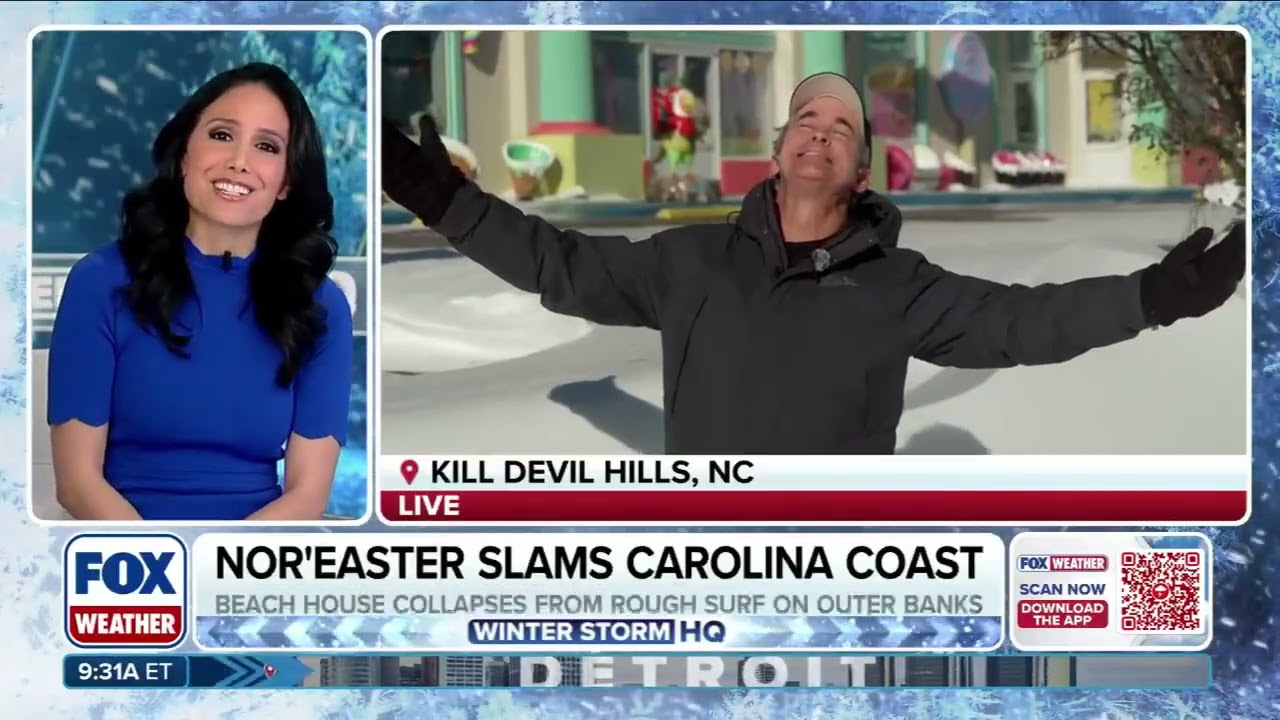 Mike Seidel FOX Weather Post Snowstorm Kill Devil Hills, NC 2-2-2026