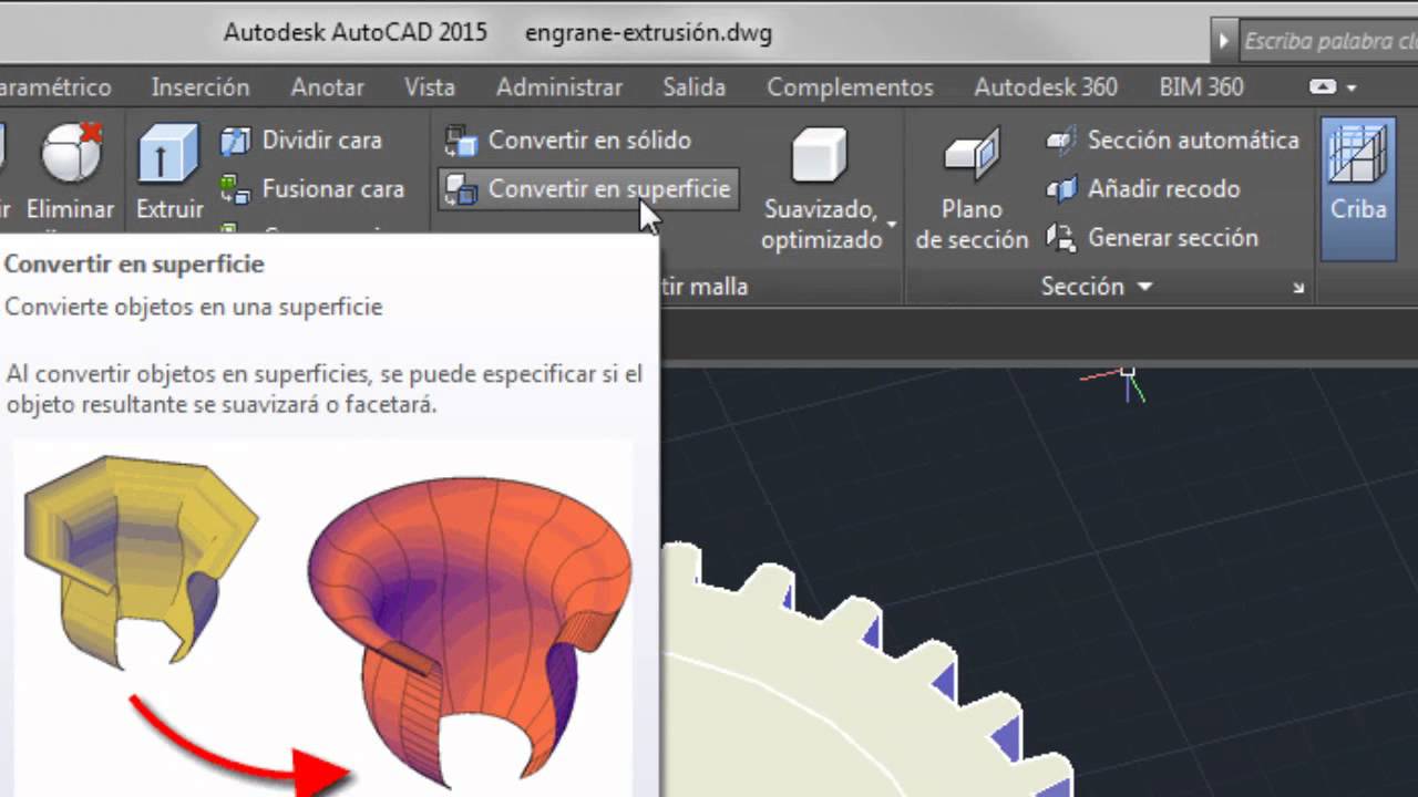 Autocad 2015. Tema 38.2 Conversión a superficies