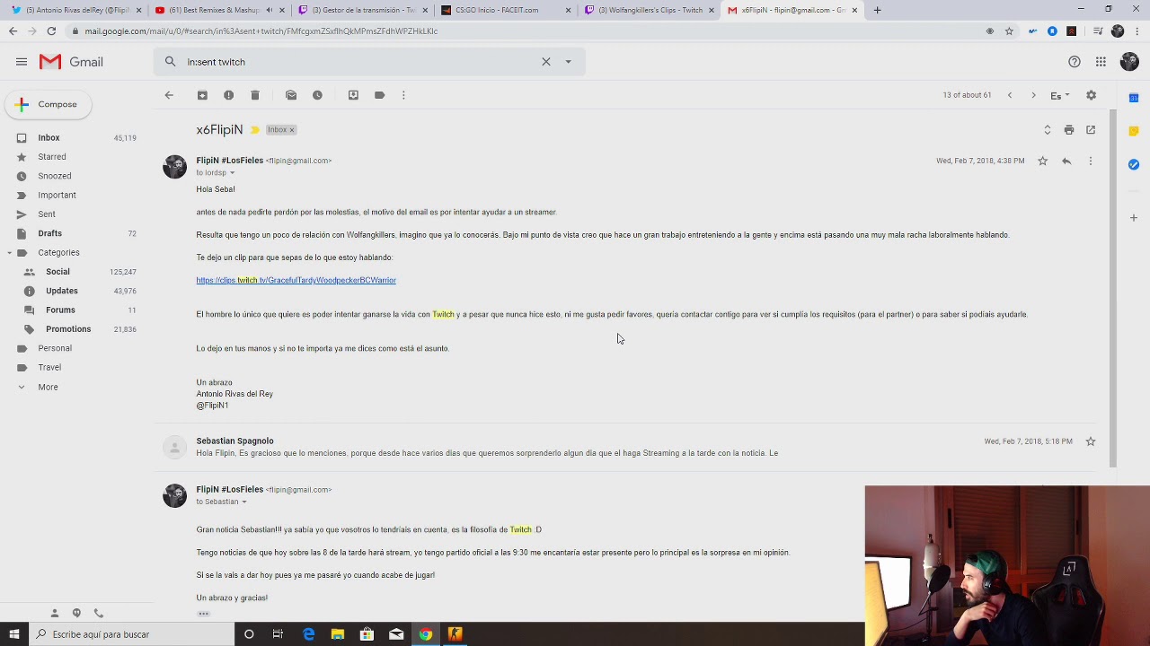 Flipin llora tras los problemas con Wolfang