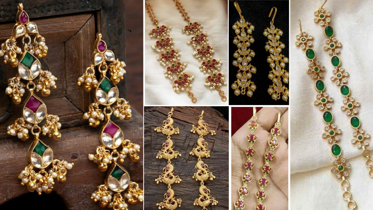 Matilu Designs🤩New Model Gold Ear Chain Collection|Light Weight Champaswaralu|Latest Mateelu Designs