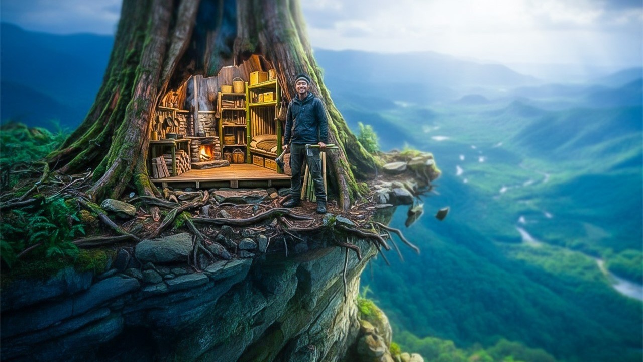 He spent 100 Days building survival shelters, living alone in the wilderness