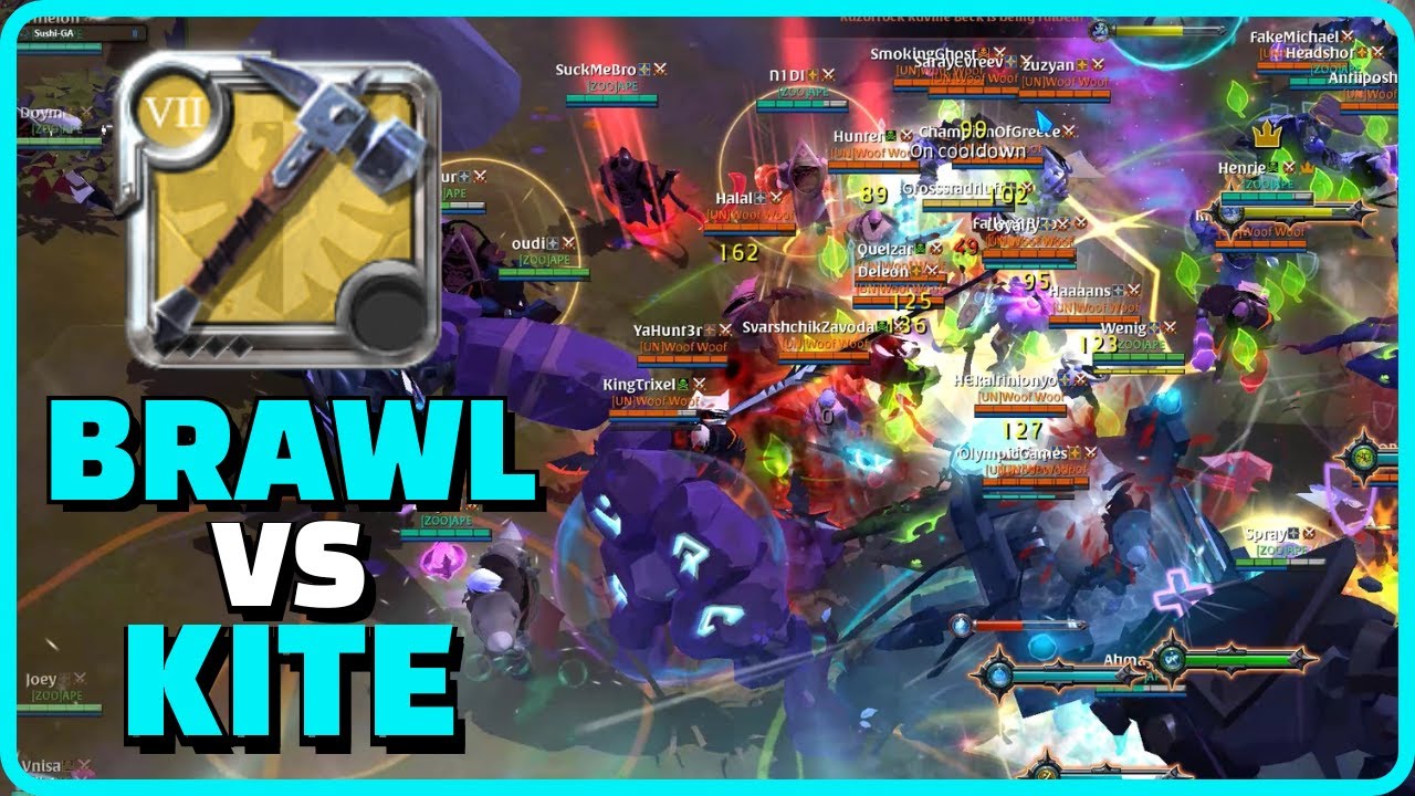 Albion Online ZvZ (Europe) | Why I Prefer Brawl Over Kite in ZvZ | 1h Hammer Tank Gameplay