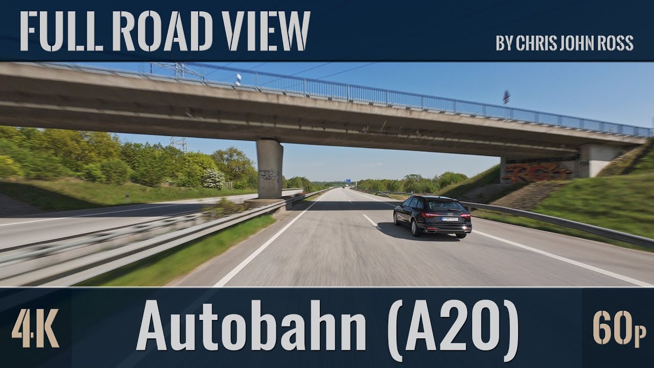 Autobahn (A20), Germany: Bad Segeberg - Kreuz Lübeck - 4K (2160p/60p) Ultra HD