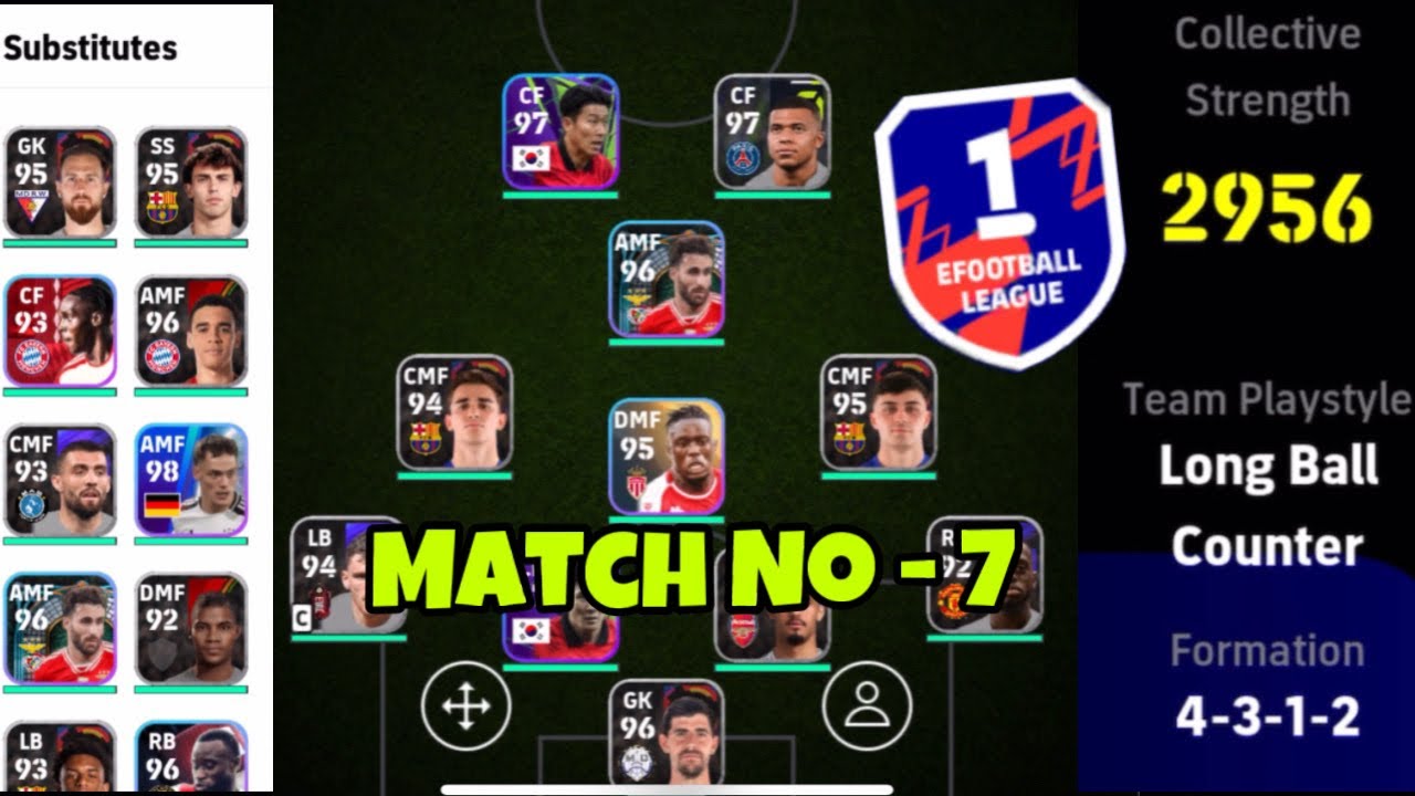 4312 Formation Division 1 Rank-push Match No 7✅| EFootball | Efootball 2025 Formation | Zenor | Pes
